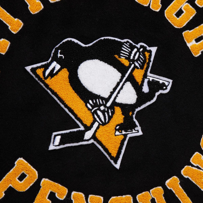 NHL BLACK OUT COLLECTION VARSITY JACKET CURRENT LOGO PENGUINS Black JK11349-PPEBLCK - Image 9 NHL BLACK OUT COLLECTION VARSITY JACKET CURRENT LOGO PENGUINS Black JK11349-PPEBLCK - Image 9