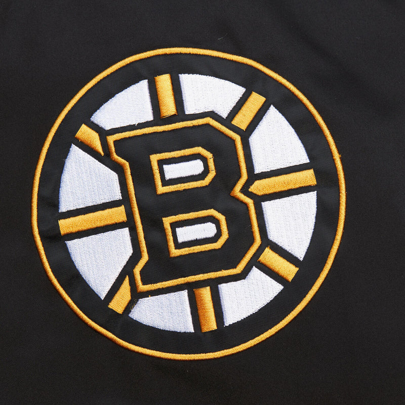 NHL PRIMETIME HEAVYWEIGHT SATIN JACKET CURRENT LOGO BRUINS Black JK8077-BBNBLCK - Image 3 NHL PRIMETIME HEAVYWEIGHT SATIN JACKET CURRENT LOGO BRUINS Black JK8077-BBNBLCK - Image 3