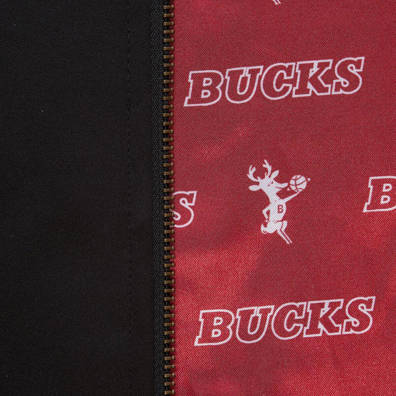 NBA TEAM LEADER SATIN BOMBER VINTAGE LOGO BUCKS Black JK8095-MBUBLCK - Image 7 NBA TEAM LEADER SATIN BOMBER VINTAGE LOGO BUCKS Black JK8095-MBUBLCK - Image 7