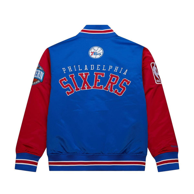 NBA PRIMETIME HEAVYWEIGHT SATIN JACKET VINTAGE LOGO 76ERS Royal JK8453-P76ROYA - Image 4 NBA PRIMETIME HEAVYWEIGHT SATIN JACKET VINTAGE LOGO 76ERS Royal JK8453-P76ROYA - Image 4