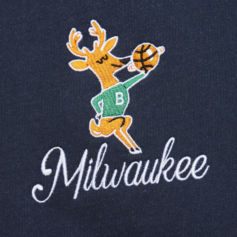 NBA WASHED FLEECE VARSITY JACKET BUCKS White JK9077-MBUWHIT - Image 4 NBA WASHED FLEECE VARSITY JACKET BUCKS White JK9077-MBUWHIT - Image 4