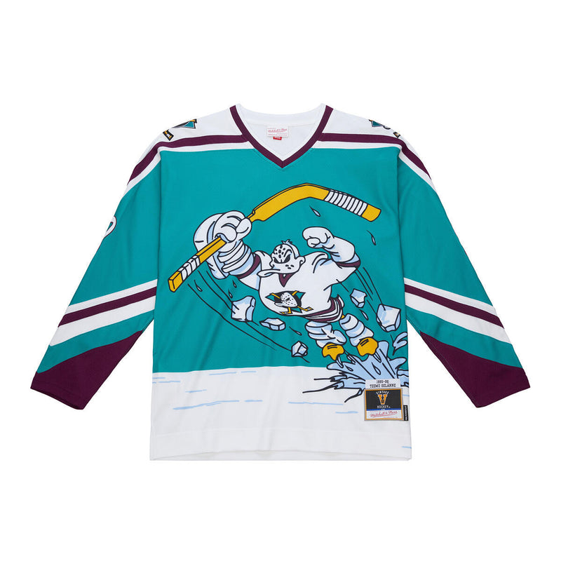 NHL ALTERNATE JERSEY DUCKS 1995 TEEMU SELANNE - DUCKS TEAL - Image 1 NHL ALTERNATE JERSEY DUCKS 1995 TEEMU SELANNE - DUCKS TEAL - Image 1