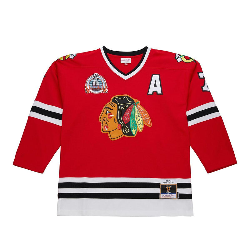NHL DARK JERSEY CHICAGO BLACKHAWKS 1991 CHRIS CHELIOS - Image 1 NHL DARK JERSEY CHICAGO BLACKHAWKS 1991 CHRIS CHELIOS - Image 1