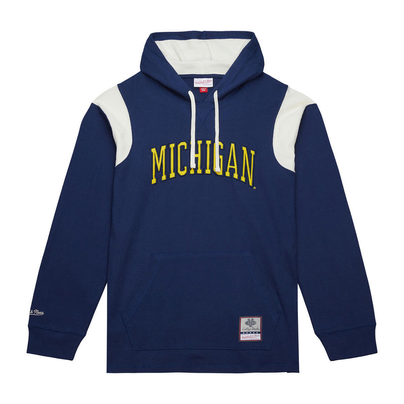 NCAA THERMAL LIGHTWEIGHT HOODIE VINTAGE LOGO MICHIGAN Navy LS9214-UMINAVY - Image 1 NCAA THERMAL LIGHTWEIGHT HOODIE VINTAGE LOGO MICHIGAN Navy LS9214-UMINAVY - Image 1