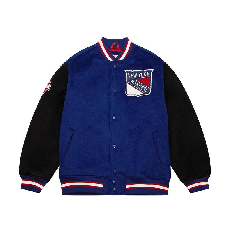 NHL TEAM LEGACY VARSITY JACKET RANGERS - Royal-Black - Image 1 NHL TEAM LEGACY VARSITY JACKET RANGERS - Royal-Black - Image 1