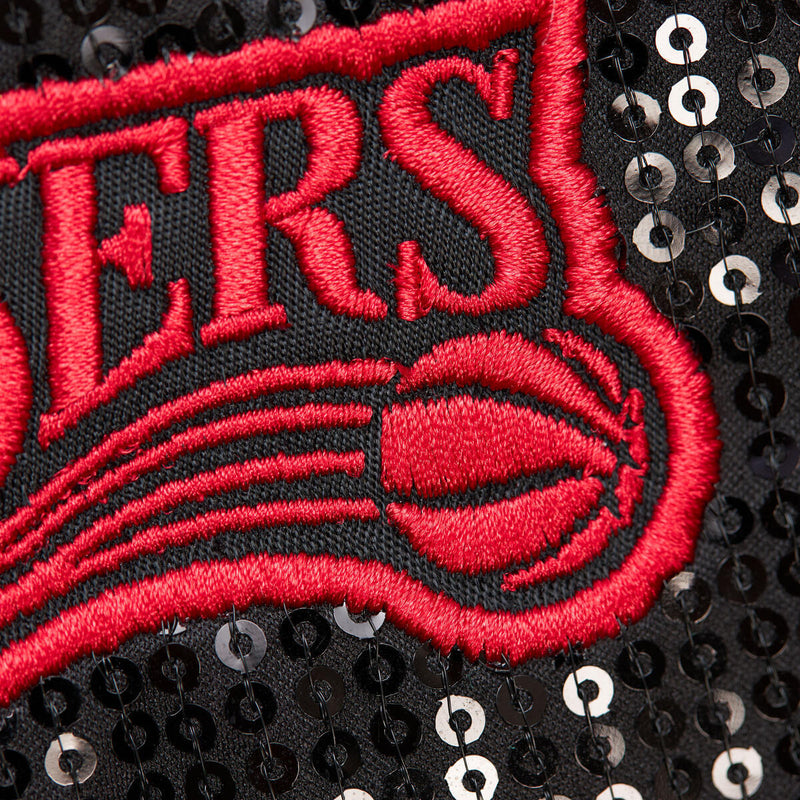 NBA WOMEN'S SEQUIN VARSITY JACKET 76ERS - Black - Image 3 NBA WOMEN'S SEQUIN VARSITY JACKET 76ERS - Black - Image 3