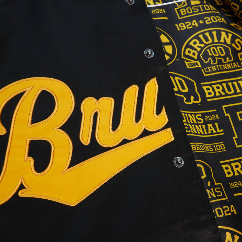 NHL HERITAGE LIGHTWEIGHT SATIN JACKET BRUINS Black OJBF6880-BBNYYPPPBLCK - Image 4 NHL HERITAGE LIGHTWEIGHT SATIN JACKET BRUINS Black OJBF6880-BBNYYPPPBLCK - Image 4