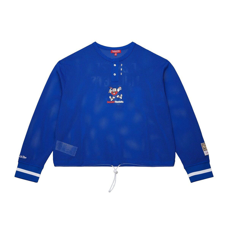 NBA WOMEN'S CROPPED LS MESH HENLEY NUGGETS - Image 1 NBA WOMEN'S CROPPED LS MESH HENLEY NUGGETS - Image 1