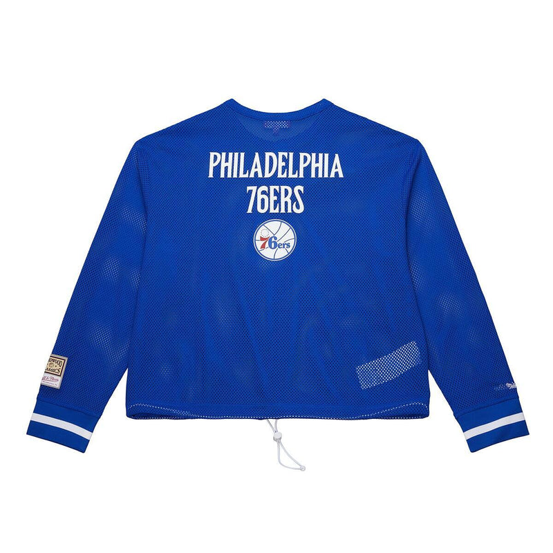 NBA WOMEN'S CROPPED LS MESH HENLEY 76ERS - Image 2 NBA WOMEN'S CROPPED LS MESH HENLEY 76ERS - Image 2