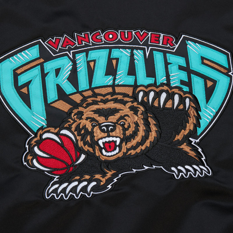 NBA LIGHTWEIGHT SATIN BOMBER VINTAGE LOGO GRIZZLIES Black SJKT6599-VGRYYPPPBLCK - Image 5 NBA LIGHTWEIGHT SATIN BOMBER VINTAGE LOGO GRIZZLIES Black SJKT6599-VGRYYPPPBLCK - Image 5