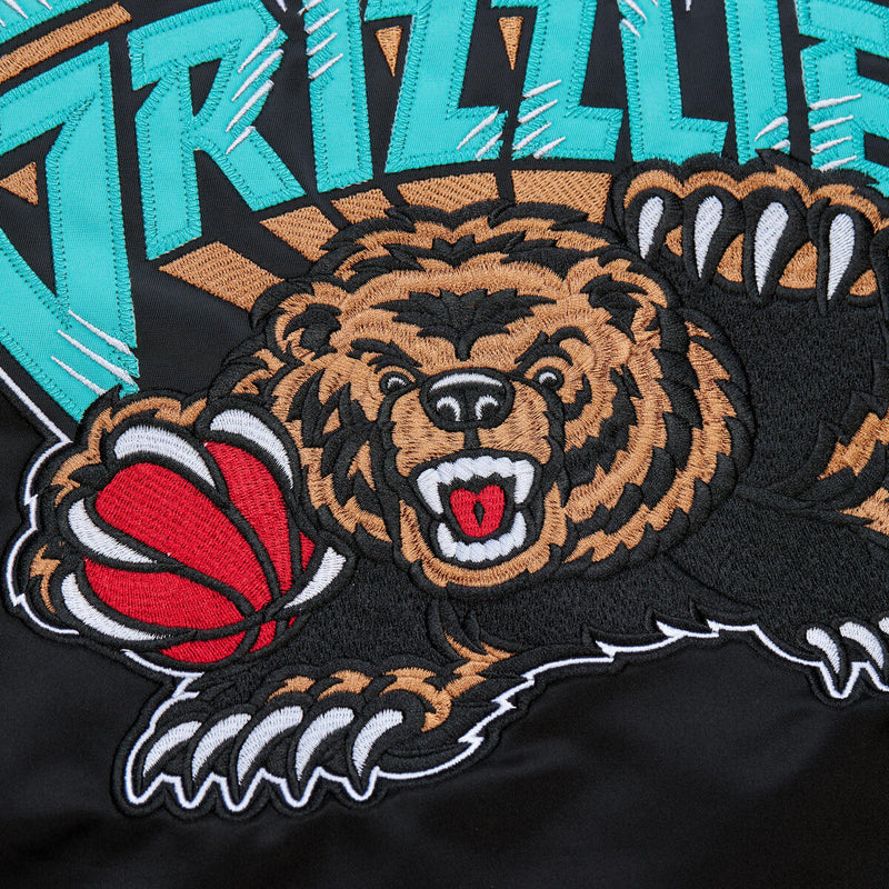 NBA LIGHTWEIGHT SATIN BOMBER VINTAGE LOGO GRIZZLIES Black SJKT6599-VGRYYPPPBLCK - Image 6 NBA LIGHTWEIGHT SATIN BOMBER VINTAGE LOGO GRIZZLIES Black SJKT6599-VGRYYPPPBLCK - Image 6