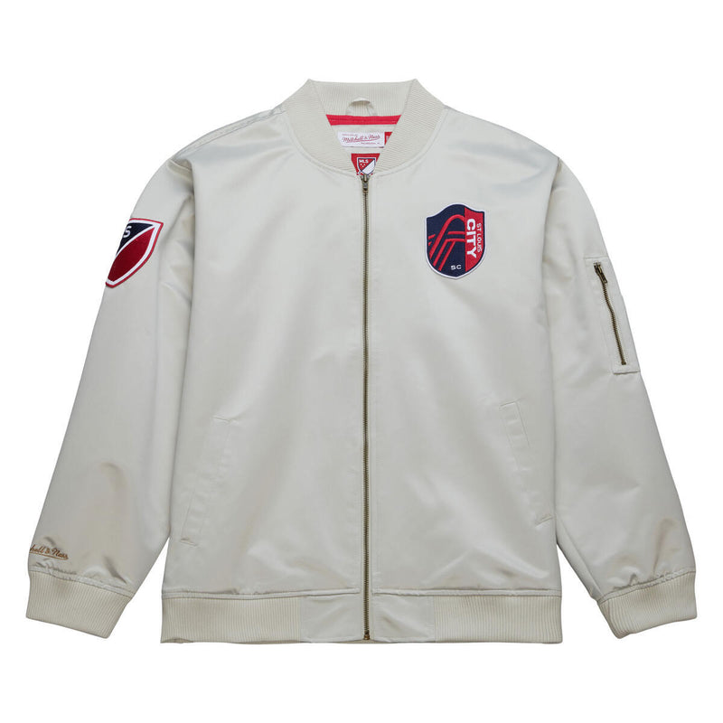 MLS LIGHTWEIGHT SATIN BOMBER CURRENT LOGO ST. LOUIS Silver SJKT7154-SLIYYPPPSILV - Image 1 MLS LIGHTWEIGHT SATIN BOMBER CURRENT LOGO ST. LOUIS Silver SJKT7154-SLIYYPPPSILV - Image 1