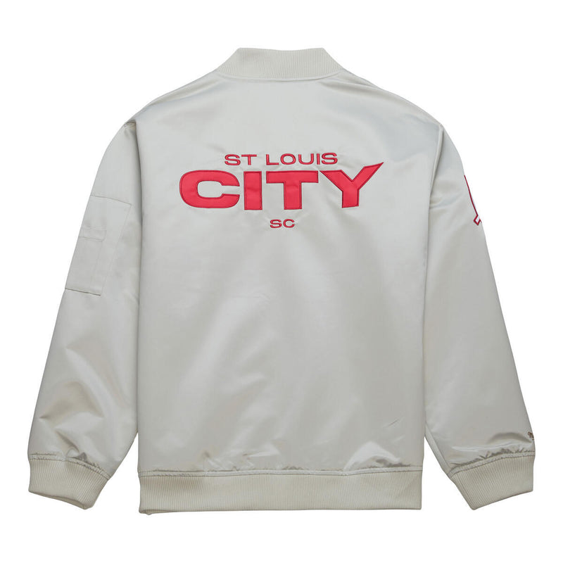 MLS LIGHTWEIGHT SATIN BOMBER CURRENT LOGO ST. LOUIS Silver SJKT7154-SLIYYPPPSILV - Image 2 MLS LIGHTWEIGHT SATIN BOMBER CURRENT LOGO ST. LOUIS Silver SJKT7154-SLIYYPPPSILV - Image 2