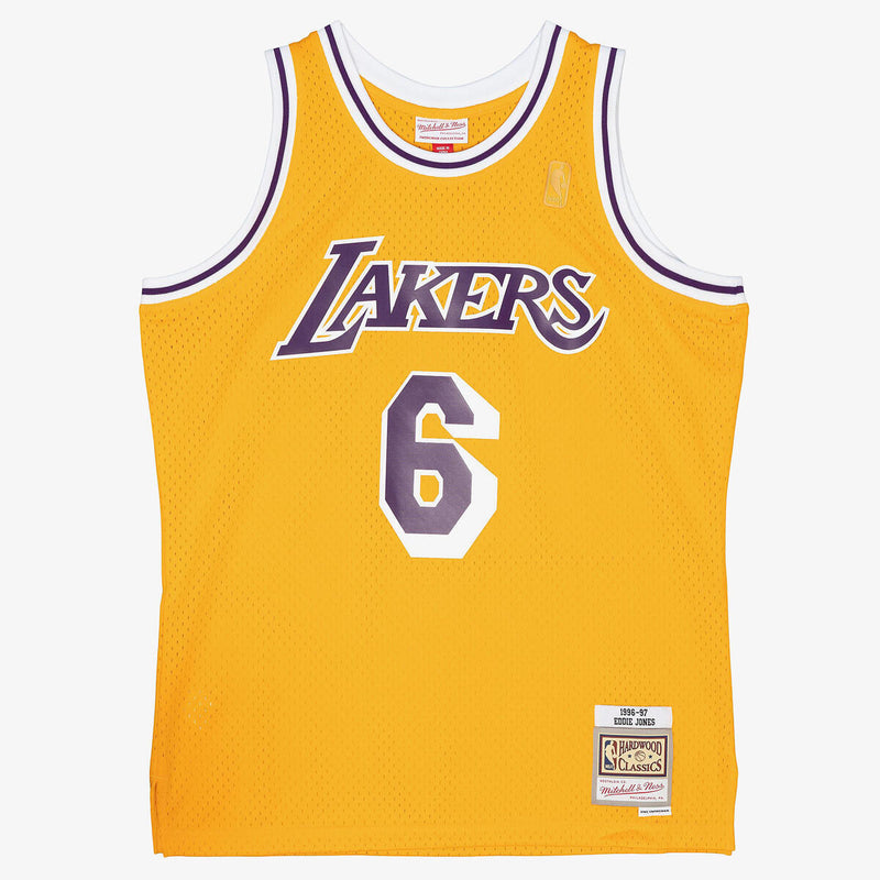 NBA HOME JERSEY LAKERS 1996 EDDIE JONES - Light Gold - Image 1 NBA HOME JERSEY LAKERS 1996 EDDIE JONES - Light Gold - Image 1