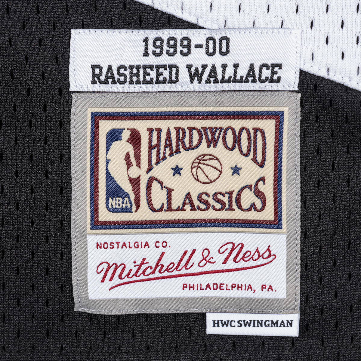 NBA SWINGMAN JERSEY TRAIL BLAZERS 1999 RASHEED WALLACE - Black - Image 3