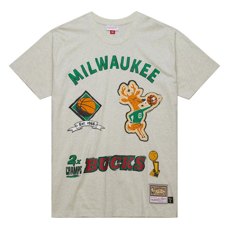NBA LEGACY DEFINED SS TEE HWC BUCKS Oatmeal Heather SS8412-MBUOTHT - Image 1 NBA LEGACY DEFINED SS TEE HWC BUCKS Oatmeal Heather SS8412-MBUOTHT - Image 1