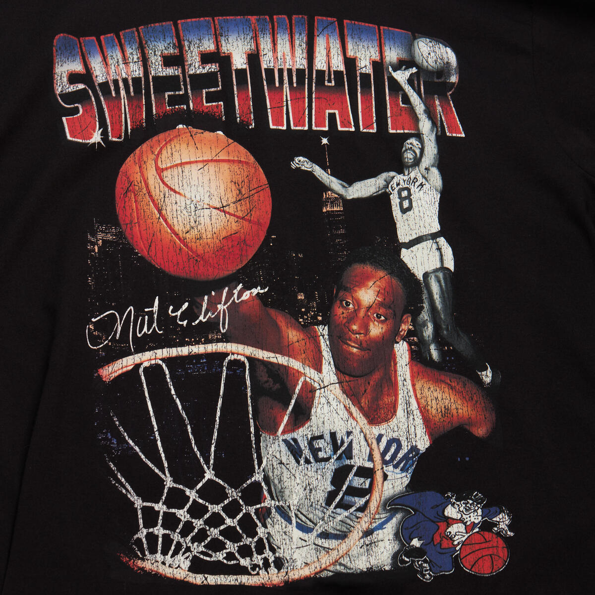 NBA PIONEER TEE KNICKS NAT CLIFTON Black SS9628-NYKBLCK - Image 6