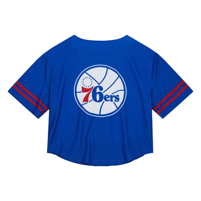 NBA WOMEN'S SS BUTTON CROP 76ERS - Blue - Image 3 NBA WOMEN'S SS BUTTON CROP 76ERS - Blue - Image 3