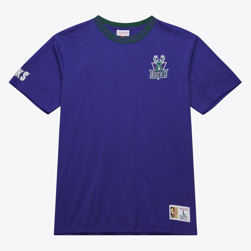NBA JACQUARD RINGER SS TEE VINTAGE LOGO BUCKS Purple TCRW6601-MBUYYPPPPURP - Image 1 NBA JACQUARD RINGER SS TEE VINTAGE LOGO BUCKS Purple TCRW6601-MBUYYPPPPURP - Image 1