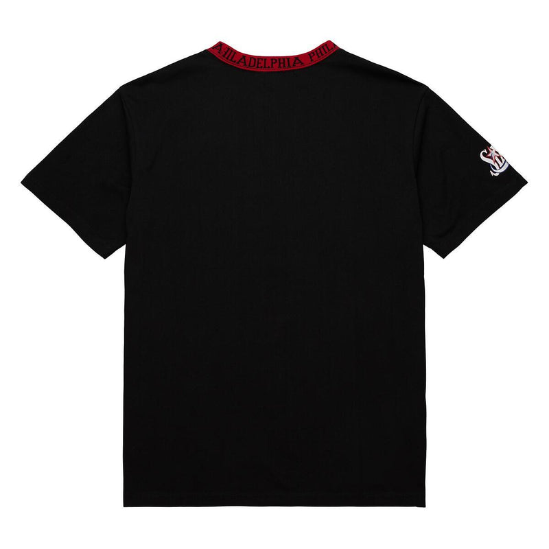 NBA JACQUARD RINGER SS TEE VINTAGE LOGO 76ERS Black TCRW6601-P76YYPPPBLCK - Image 4 NBA JACQUARD RINGER SS TEE VINTAGE LOGO 76ERS Black TCRW6601-P76YYPPPBLCK - Image 4