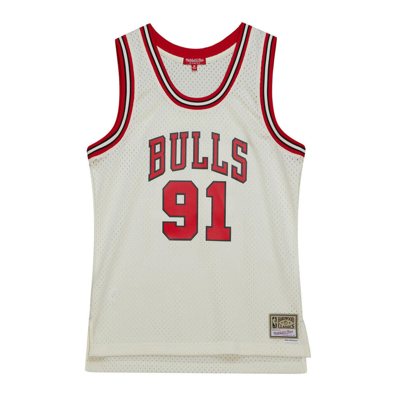 NBA W CREAM SWINGMAN JERSEY BULLS 1997 DENNIS RODMAN - Image 1 NBA W CREAM SWINGMAN JERSEY BULLS 1997 DENNIS RODMAN - Image 1