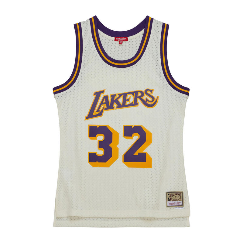 NBA WOMEN'S CREAM SWINGMAN JERSEY LAKERS 1984 MAGIC JOHNSON - Off White - Image 1 NBA WOMEN'S CREAM SWINGMAN JERSEY LAKERS 1984 MAGIC JOHNSON - Off White - Image 1