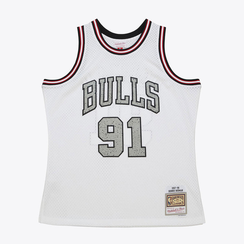 NBA CRACKED CEMENT SWINGMAN JERSEY BULLS 1997 DENNIS RODMAN - Image 1 NBA CRACKED CEMENT SWINGMAN JERSEY BULLS 1997 DENNIS RODMAN - Image 1