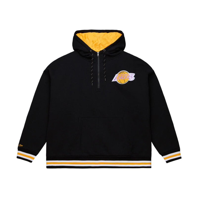NBA THROW IT BACK QUILTED FLEECE HOODIE LOS ANGELES LAKERS - Image 1 NBA THROW IT BACK QUILTED FLEECE HOODIE LOS ANGELES LAKERS - Image 1