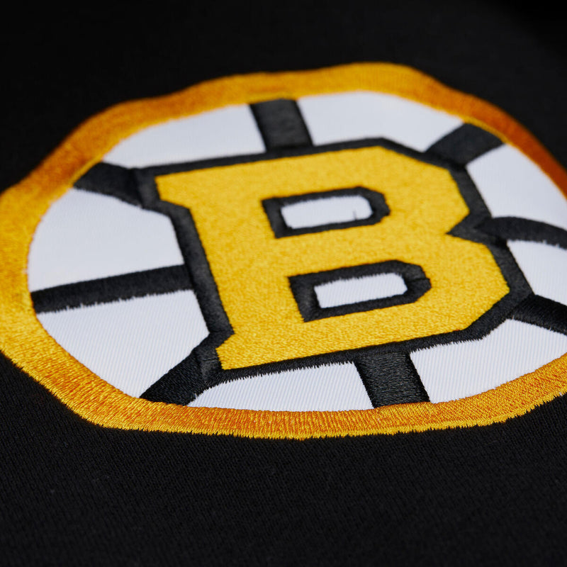 NHL THROW IT BACK QUILTED FLEECE HOODIE BOSTON BRUINS - Black - Image 4 NHL THROW IT BACK QUILTED FLEECE HOODIE BOSTON BRUINS - Black - Image 4