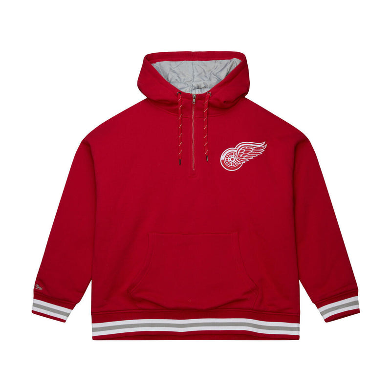 NHL THROW IT BACK QUILTED FLEECE HOODIE CURRENT LOGO RED WINGS - Image 1 NHL THROW IT BACK QUILTED FLEECE HOODIE CURRENT LOGO RED WINGS - Image 1