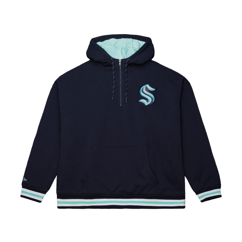 NHL THROW IT BACK QUILTED FLEECE HOODIE SEATTLE KRAKEN - Image 1 NHL THROW IT BACK QUILTED FLEECE HOODIE SEATTLE KRAKEN - Image 1