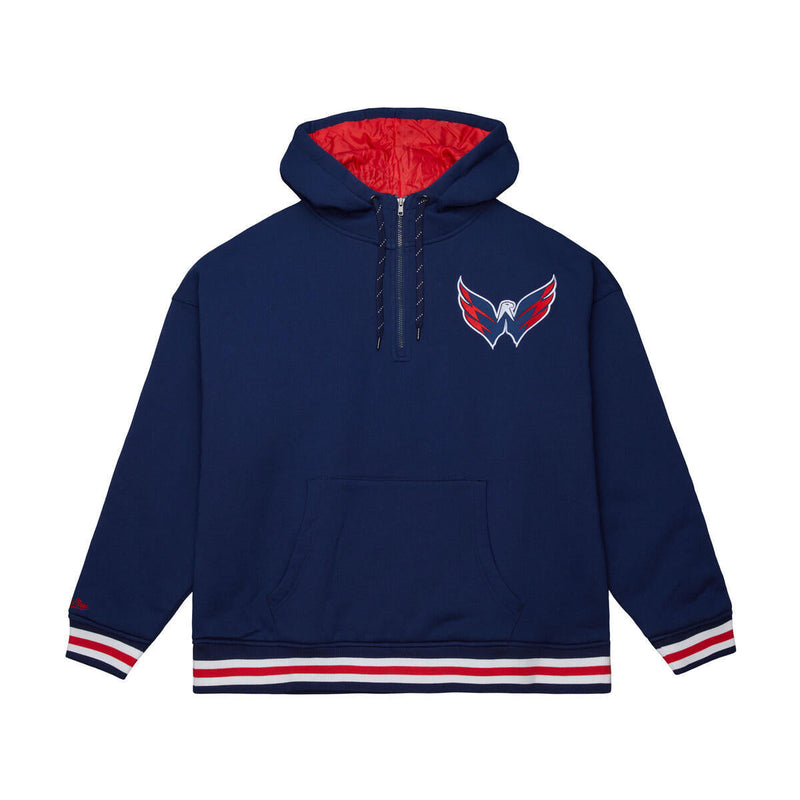 NHL THROW IT BACK QUILTED FLEECE HOODIE WASHINGTON CAPITALS - Image 1 NHL THROW IT BACK QUILTED FLEECE HOODIE WASHINGTON CAPITALS - Image 1