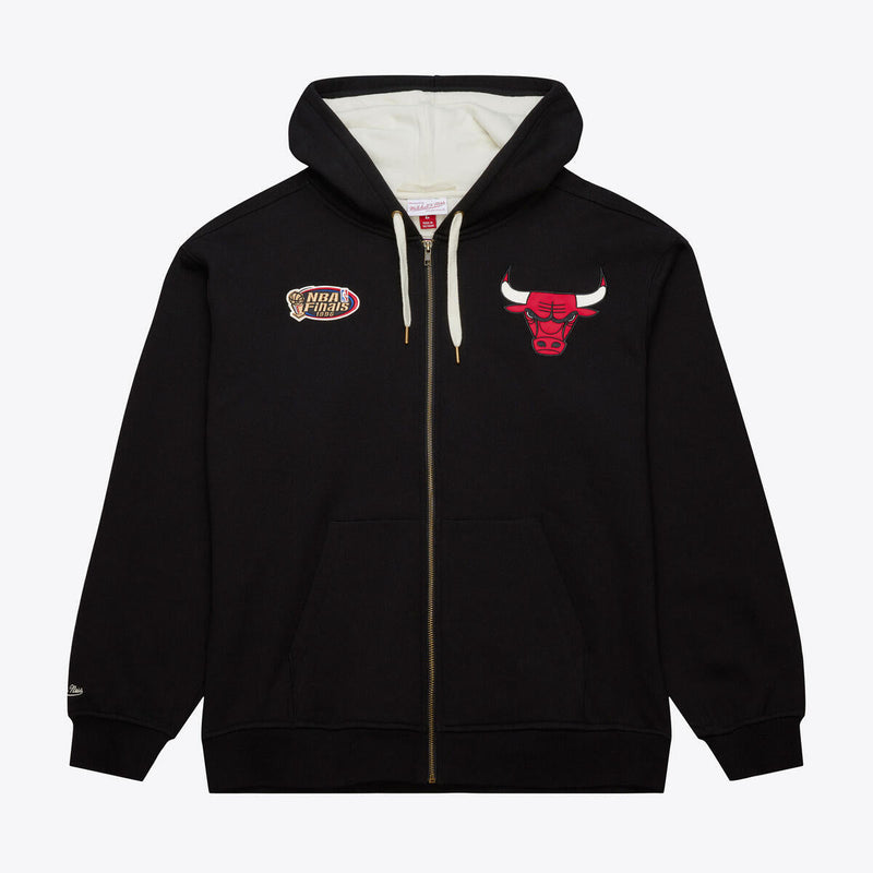 NBA PLAYOFF WIN 2.0 FULL ZIP FLEECE VINTAGE LOGO BULLS Black TH8063-CBUBLCK - Image 1 NBA PLAYOFF WIN 2.0 FULL ZIP FLEECE VINTAGE LOGO BULLS Black TH8063-CBUBLCK - Image 1