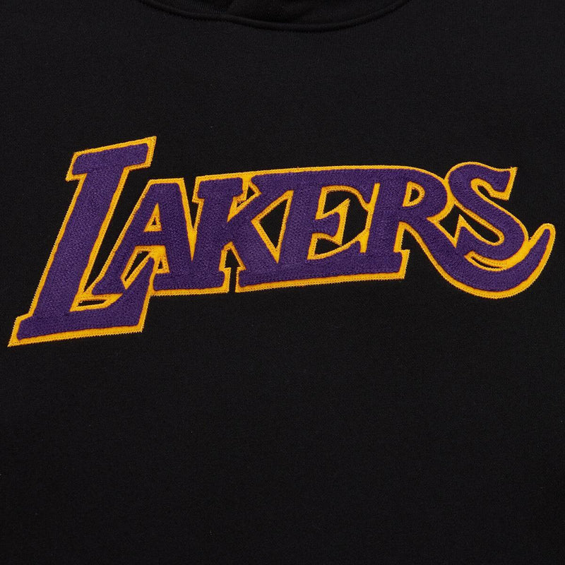 NBA CHAINSTITCH FLEECE HOODIE VINTAGE LOGO LAKERS Black TH8091-LALBLCK - Image 3 NBA CHAINSTITCH FLEECE HOODIE VINTAGE LOGO LAKERS Black TH8091-LALBLCK - Image 3