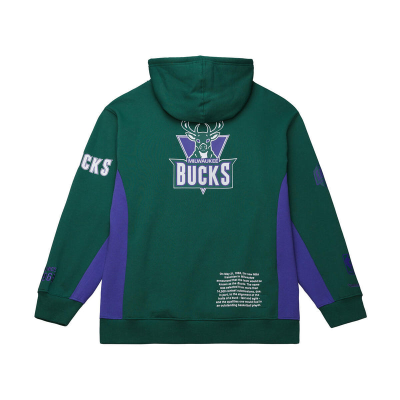 NBA TEAM ORIGINS FLEECE HOODIE VINTAGE LOGO BUCKS Bucks Green TH9263-MBUBUGN - Image 2 NBA TEAM ORIGINS FLEECE HOODIE VINTAGE LOGO BUCKS Bucks Green TH9263-MBUBUGN - Image 2