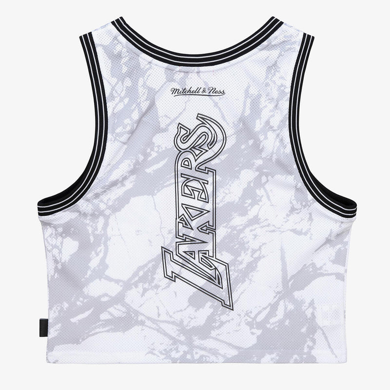 NBA W MARBLE CROP TANK LAKERS - Pattern-White - Image 2 NBA W MARBLE CROP TANK LAKERS - Pattern-White - Image 2