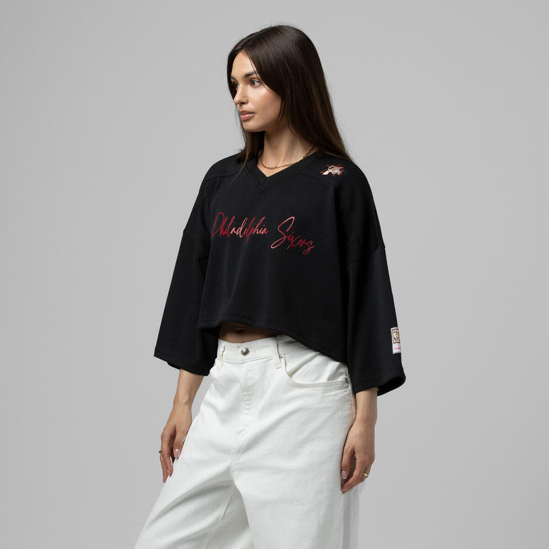 NBA WOMEN'S CROP MESH V-NECK JERSEY 76ERS - Image 8 NBA WOMEN'S CROP MESH V-NECK JERSEY 76ERS - Image 8