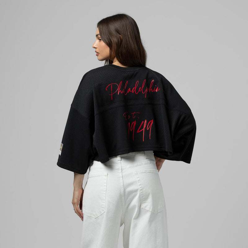 NBA WOMEN'S CROP MESH V-NECK JERSEY 76ERS - Image 9 NBA WOMEN'S CROP MESH V-NECK JERSEY 76ERS - Image 9