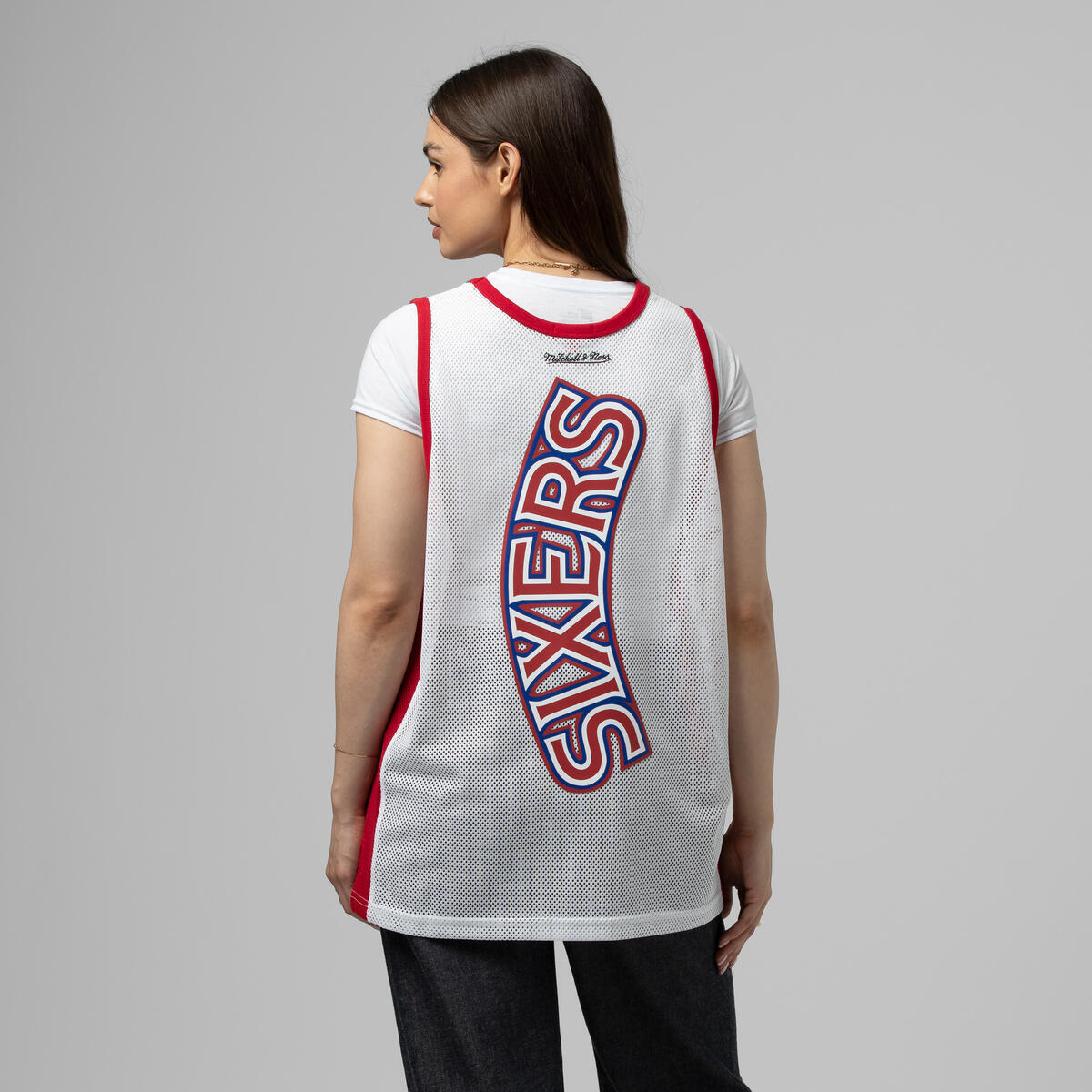 NBA WOMEN'S OVERSIZED MESH TANK TOP 76ERS - White - Image 9