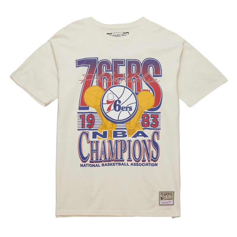 NBA CHAMPIONS TEE 76ERS VINTAGE WHITE TP10673-P76VWHT - Image 1 NBA CHAMPIONS TEE 76ERS VINTAGE WHITE TP10673-P76VWHT - Image 1
