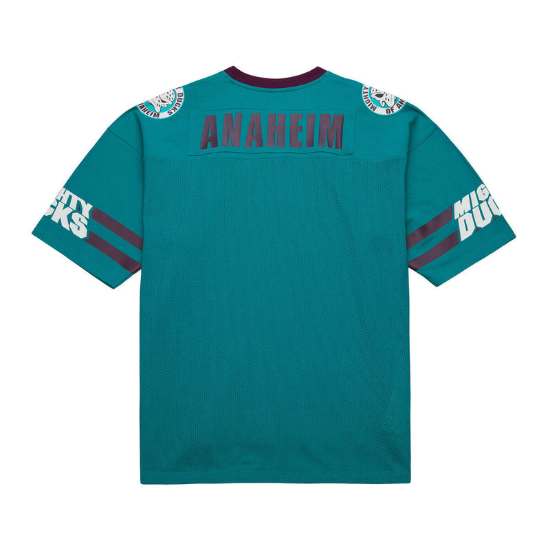 NHL PLAYMAKER COTTON MESH V-NECK VINTAGE LOGO DUCKS DUCKS TEAL TP11153-ADUDUTE - Image 2 NHL PLAYMAKER COTTON MESH V-NECK VINTAGE LOGO DUCKS DUCKS TEAL TP11153-ADUDUTE - Image 2