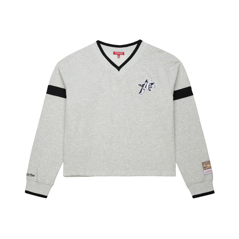 NBA V-NECK CROPPED SWEATSHIRT 76ERS - Image 1 NBA V-NECK CROPPED SWEATSHIRT 76ERS - Image 1