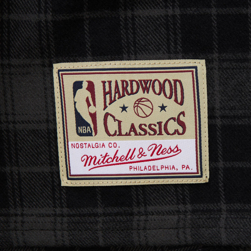 NBA PLAID LS BUTTON UP 76ERS Black TP9078-P76BLCK - Image 1 NBA PLAID LS BUTTON UP 76ERS Black TP9078-P76BLCK - Image 1