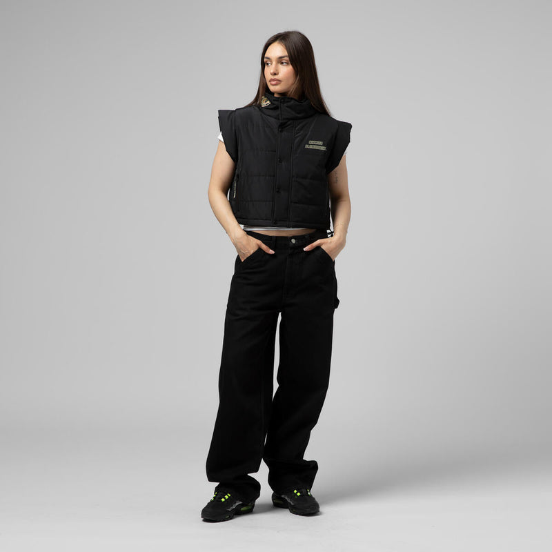 NHL WOMEN'S CROP PUFFER VEST BLACKHAWKS - Image 8 NHL WOMEN'S CROP PUFFER VEST BLACKHAWKS - Image 8