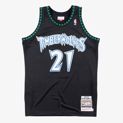 NBA AUTHENTIC ALTERNATE JERSEY TIMBERWOLVES 1997 KEVIN GARNETT Black AJY4EL18018-MTIBLCK97KGA - Image 1