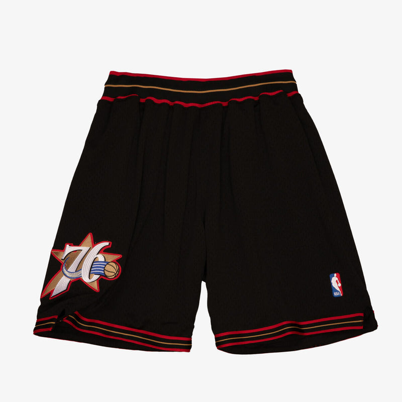 NBA AUTHENTIC ROAD SHORTS 76ERS 97-98 Black ASHRGS18129-P76BLCK97 - Image 1 NBA AUTHENTIC ROAD SHORTS 76ERS 97-98 Black ASHRGS18129-P76BLCK97 - Image 1
