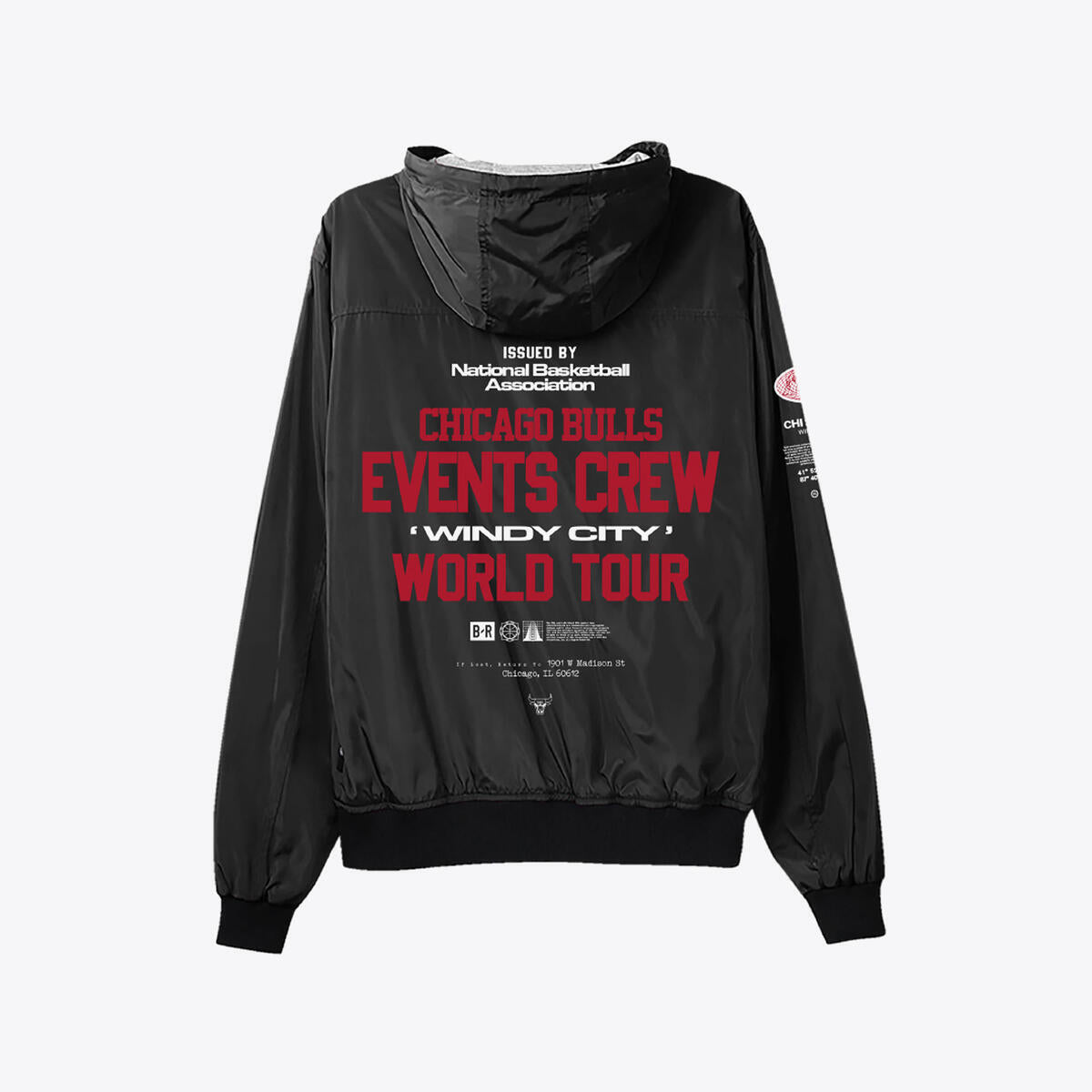 NBA CREW JACKET BULLS Black WUJKBR1011-CBUBLCK - Image 2