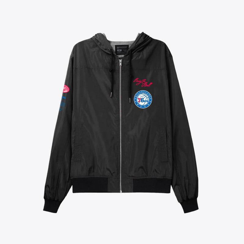 NBA CREW JACKET 76ERS - Black NBA CREW JACKET 76ERS - Black