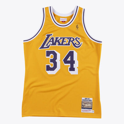 NBA AUTHENTIC JERSEY LAKERS 1996 SHAQUILLE O'NEAL - Light Gold - Image 1