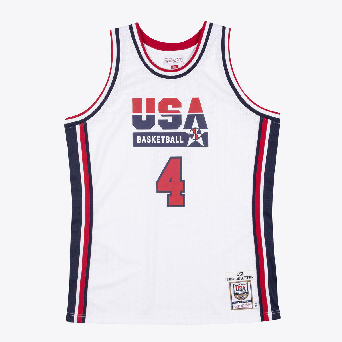 NBA AUTHENTIC JERSEY USA 1992 CHRISTIAN LAETTNER White AJY4AC19082-USAWHIT92CLA - Image 3